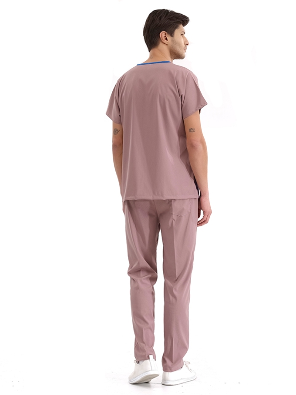 Gül Kurusu Dr. Greys Doktor Hemşire Medikal Scrubs Takım Lüks Likralı Kumaş