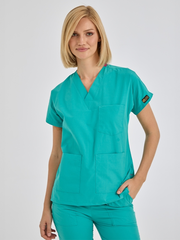 Benetton Yeşili Dr. Greys Doktor Hemşire Medikal Scrubs Takım Terikoton Kumaş