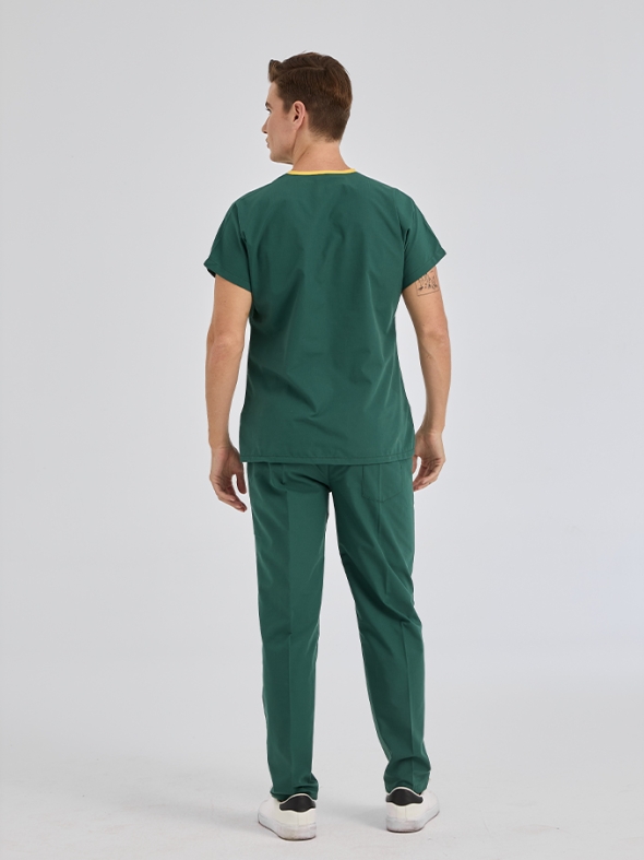 Hunter Green Dr. Greys Doctor Nurse Medical Scrubs Set Poly‑cotton blend fabric