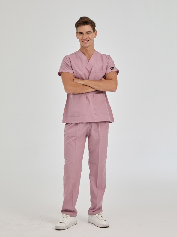 Gül Kurusu Dr. Greys Doktor Hemşire Medikal Scrubs Takım Terikoton Kumaş