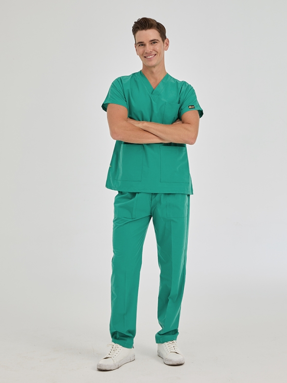 Ameliyathane Yeşili Dr. Greys Doktor Hemşire Medikal Scrubs Takım Terikoton Kumaş