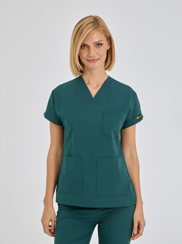 Petrol Green Dr. Greys Doctor Nurse Medical Scrubs Set Poly‑cotton blend fabric