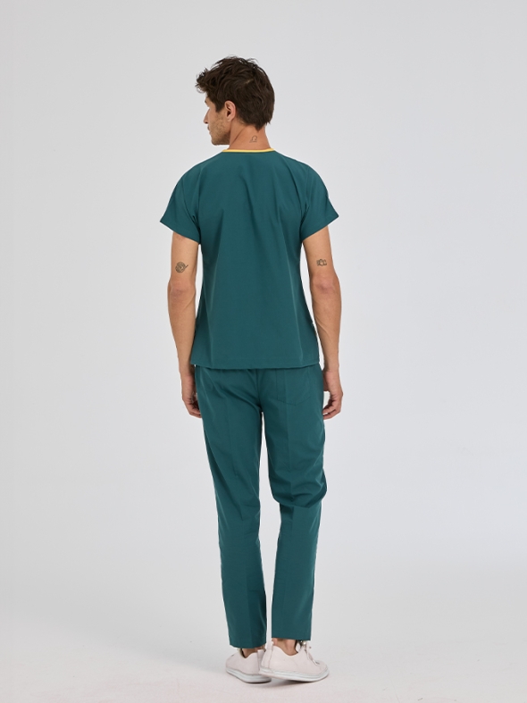 Petrol Yeşili Dr. Greys Doktor Hemşire Medikal Scrubs Takım Terikoton Kumaş