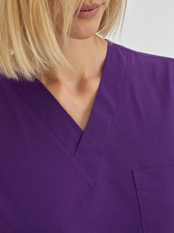 Özel Mor Dr. Greys Doktor Hemşire Medikal Scrubs Takım Terikoton Kumaş