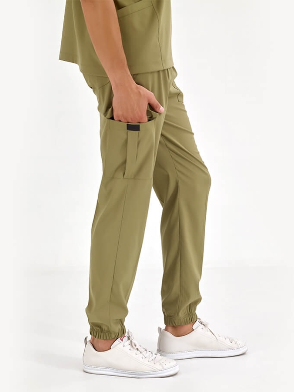 Khaki Basic Doctor Nurse Medical Scrubs Set Luxury Lycra Fabric