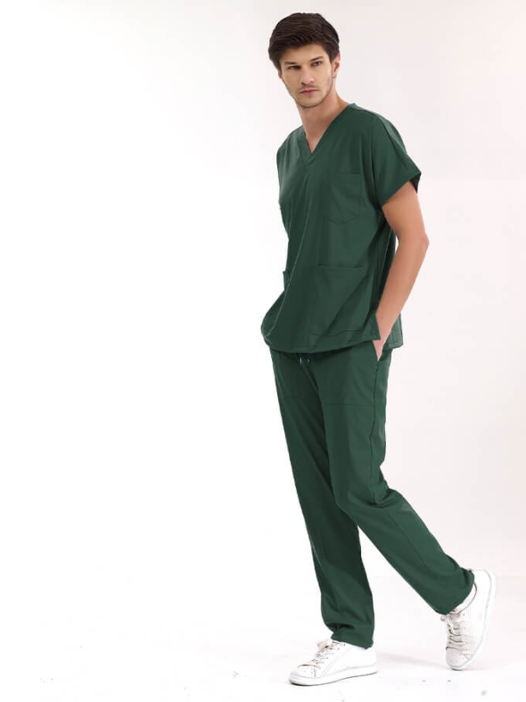 Hunter Green Dr. Greys Doctor Nurse Medical Scrubs Set Luxury Lycra Fabric