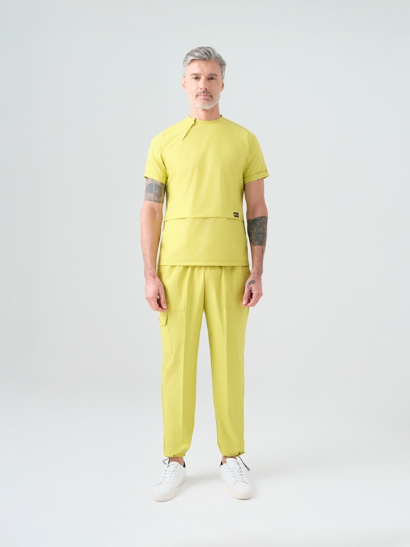 Neon Green Zero Doctor Nurse Medical Scrubs Set Best Lycra Fabric