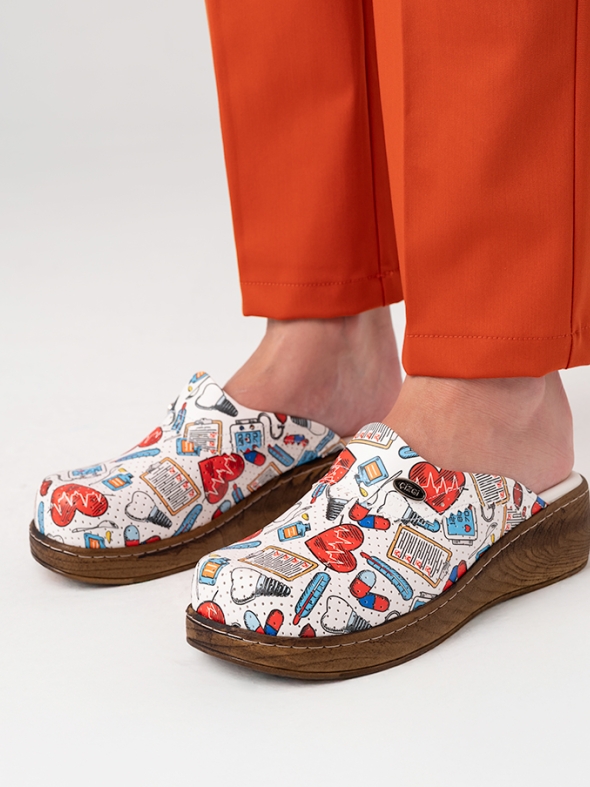 Heartbeat Women's Doctor Nurse Medical VivaColor Clogs