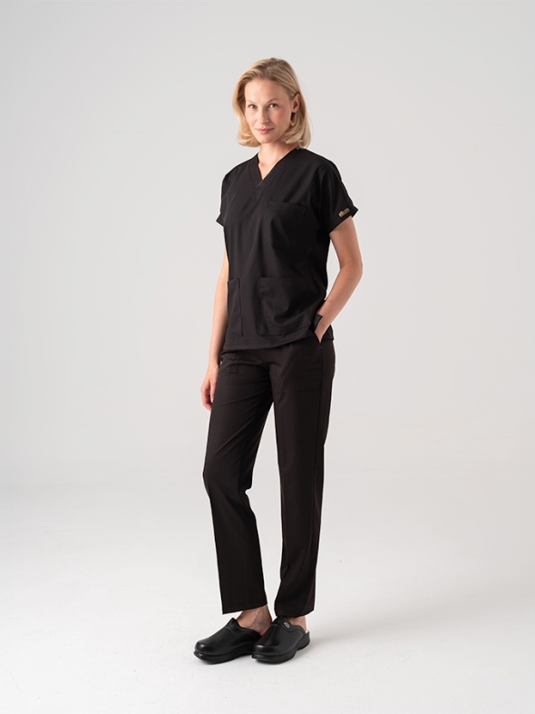 Black Dr. Greys Doctor Nurse Medical Scrubs Set Best Lycra Fabric