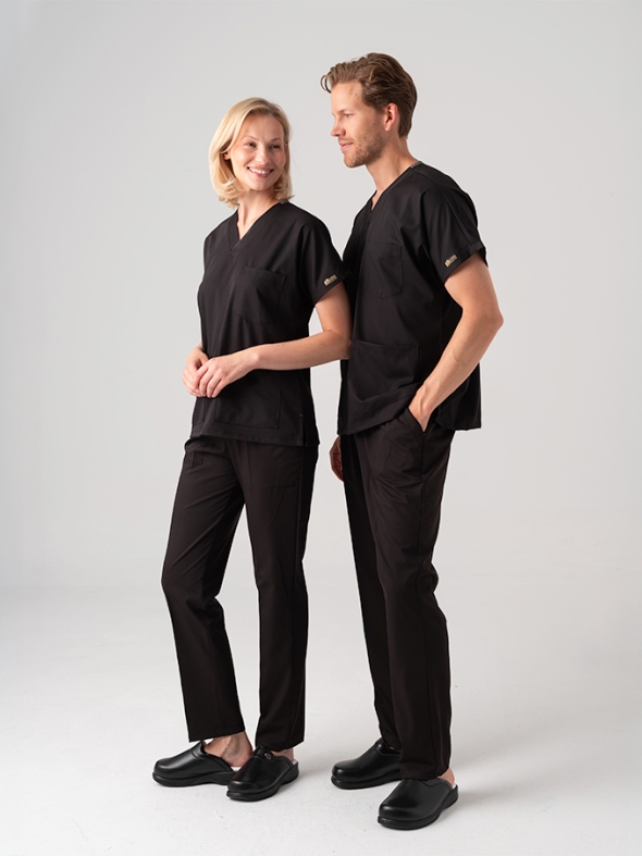 Black Dr. Greys Doctor Nurse Medical Scrubs Set Best Lycra Fabric