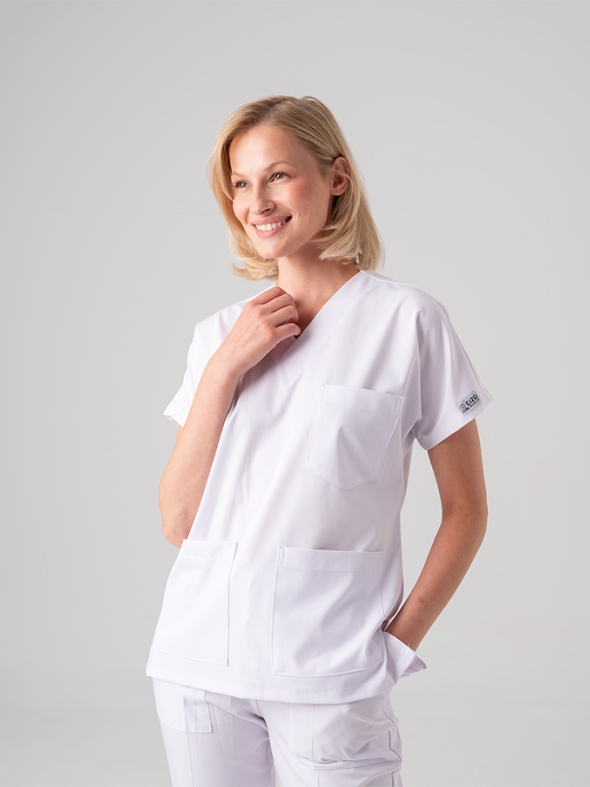 Beyaz Dr. Greys Doktor Hemşire Medikal Scrubs Takım Best Likralı Kumaş