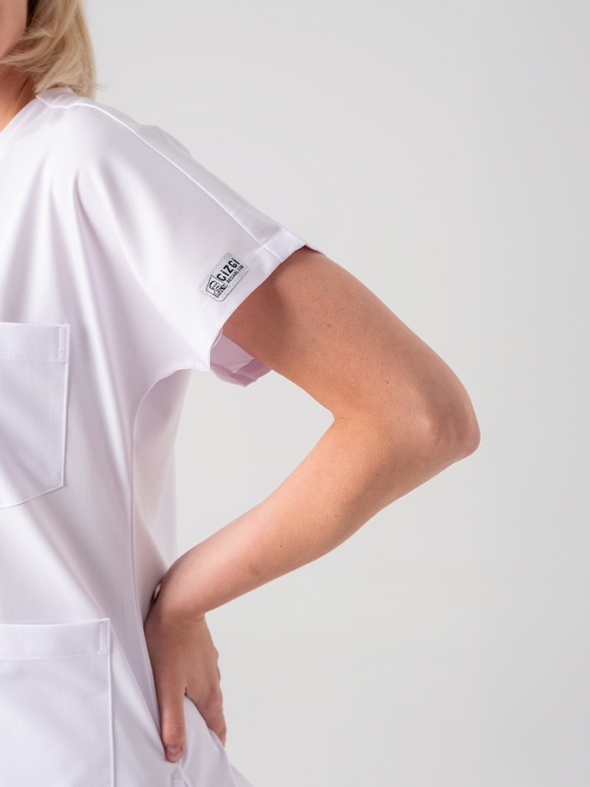 White Dr. Greys Doctor Nurse Medical Scrubs Set Best Lycra Fabric