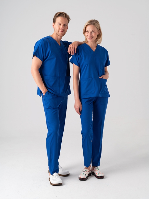 Royal Blue Dr. Greys Doctor Nurse Medical Scrubs Set Best Lycra Fabric