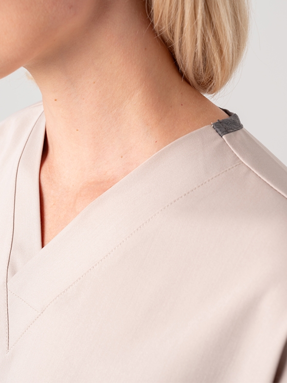 Cream Dr. Greys Doctor Nurse Medical Scrubs Set Best Lycra Fabric
