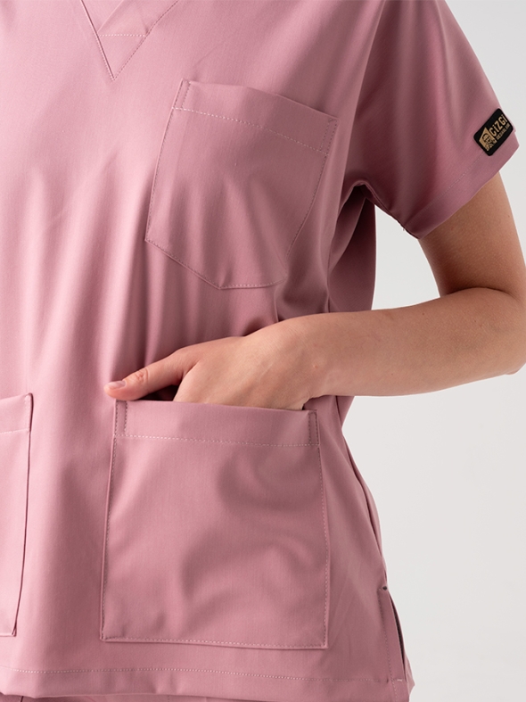 Gül Kurusu Dr. Greys Doktor Hemşire Medikal Scrubs Takım Best Likralı Kumaş