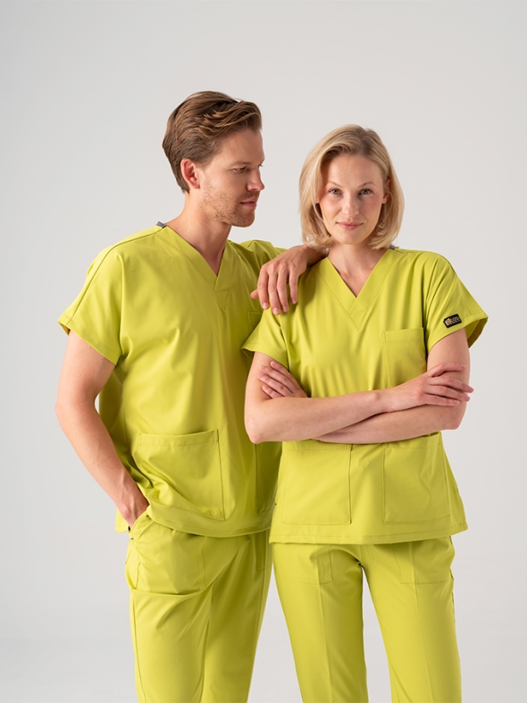 Neon Green Dr. Greys Doctor Nurse Medical Scrubs Set Best Lycra Fabric