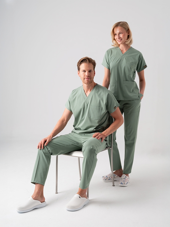 Mint Yeşili Dr. Greys Doktor Hemşire Medikal Scrubs Takım Best Likralı Kumaş