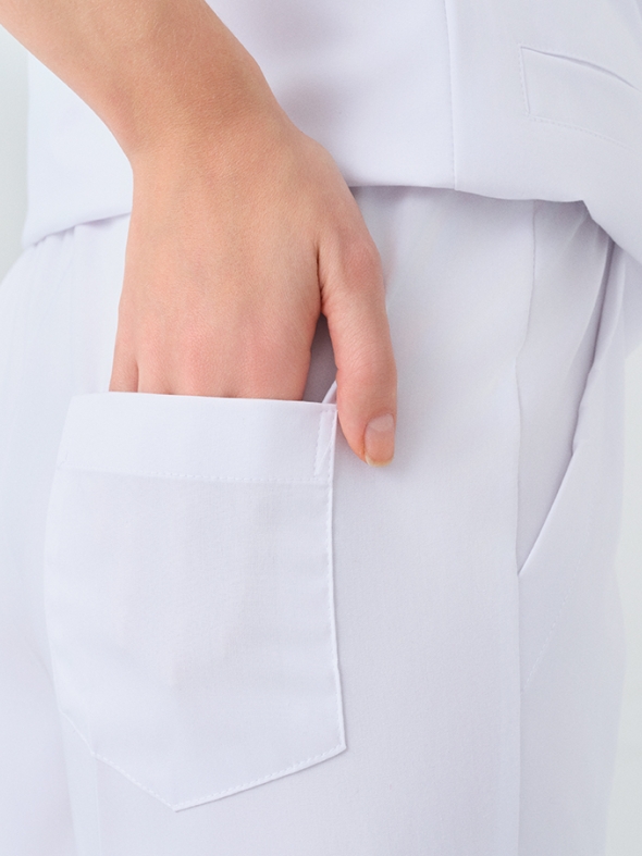 Beyaz Cool Doktor Hemşire Medikal Scrubs Takım Best Likralı Kumaş