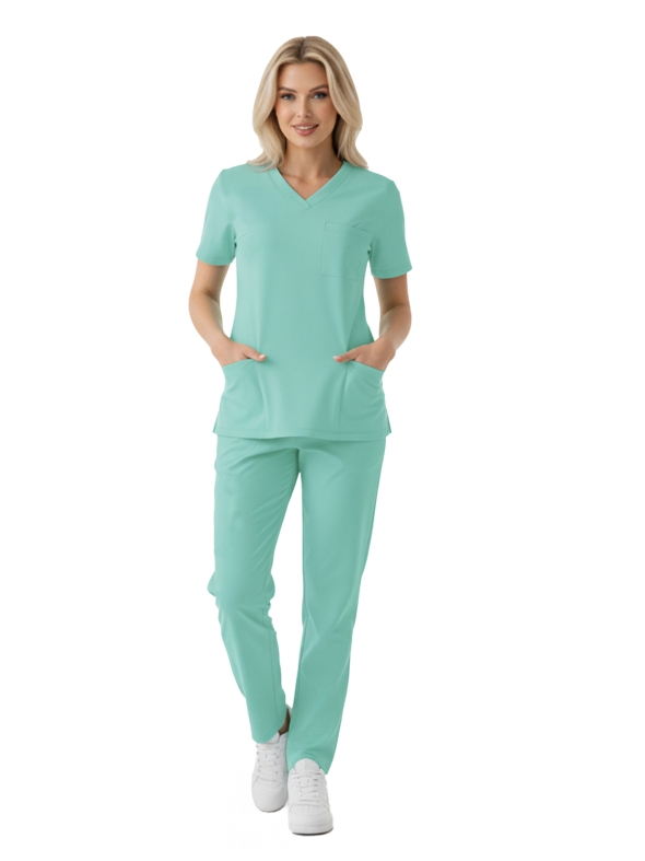 Bermuda Dr. Greys Doktor Hemşire Medikal Scrubs Takım Lüks Likralı Kumaş