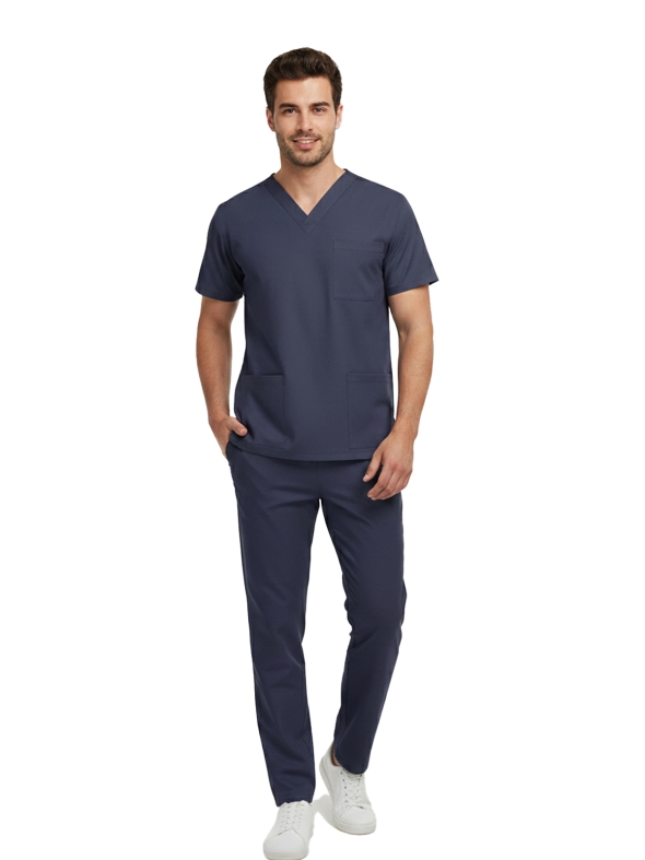Patriot Blue Dr. Greys Doktor Hemşire Medikal Scrubs Takım Lüks Likralı Kumaş
