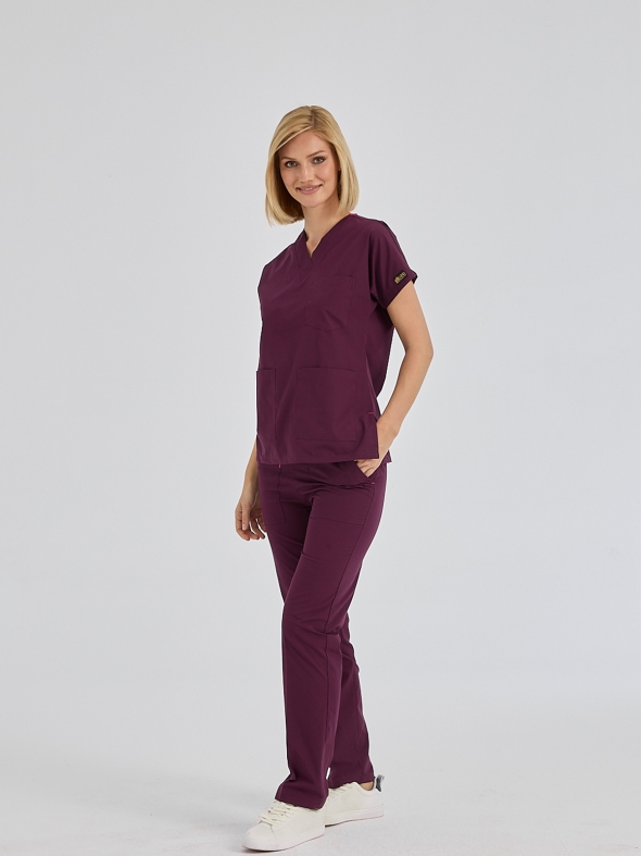 Mürdüm Dr. Greys Doktor Hemşire Medikal Scrubs Takım Terikoton Kumaş