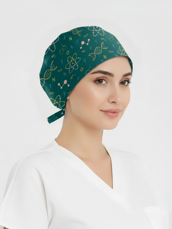Kimya Sanatı Desenli Bone (Cotton Likra Kumaş)