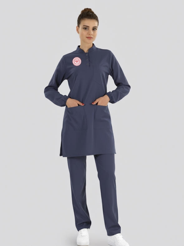 Patriot Blue Modest Nursing Scrubs Set for Women – Stretch Fabric