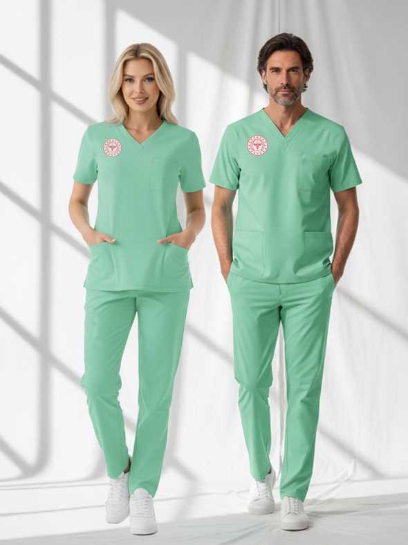Family Health Services Scrubs – Stretch Set | Turkey Ministry of Health – 2025 Standard – Bermuda