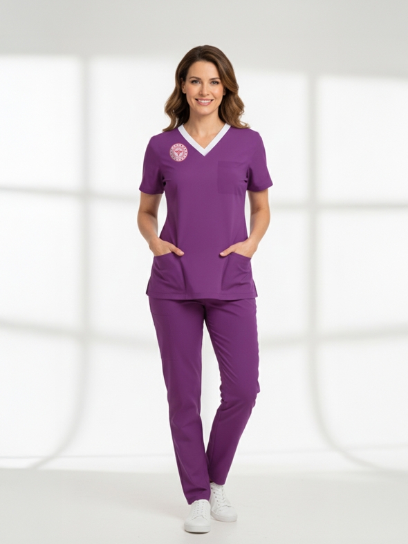Senior Midwife Scrubs – Stretch Set | Turkey Ministry of Health – 2025 Standard – Byzantium