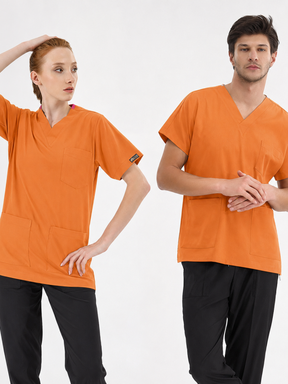 Orange Ochre Silva Lüks Likralı Tek Üst