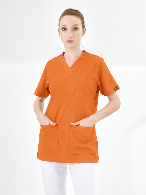 Orange Ochre Silva Lüks Likralı Tek Üst