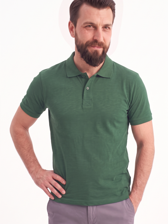 Avcı Yeşili Polo Yaka Kısa Kol İş Tişörtü Penye Lacoste Kumaş