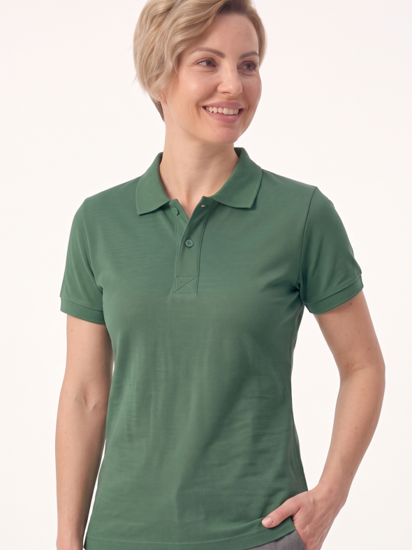 Avcı Yeşili Polo Yaka Kısa Kol İş Tişörtü Penye Lacoste Kumaş