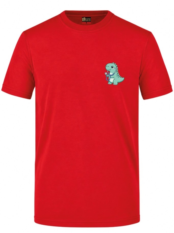 Pediatrics Dino Bedrucktes Kurzarm T-Shirt in Rot (100% Baumwoll-Jersey)
