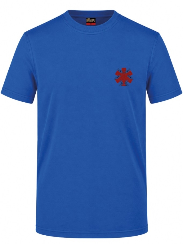 Vintage Emergency Service Printed Short Sleeve Saxon Blue T-Shirt (100% Cotton Jersey Fabric)