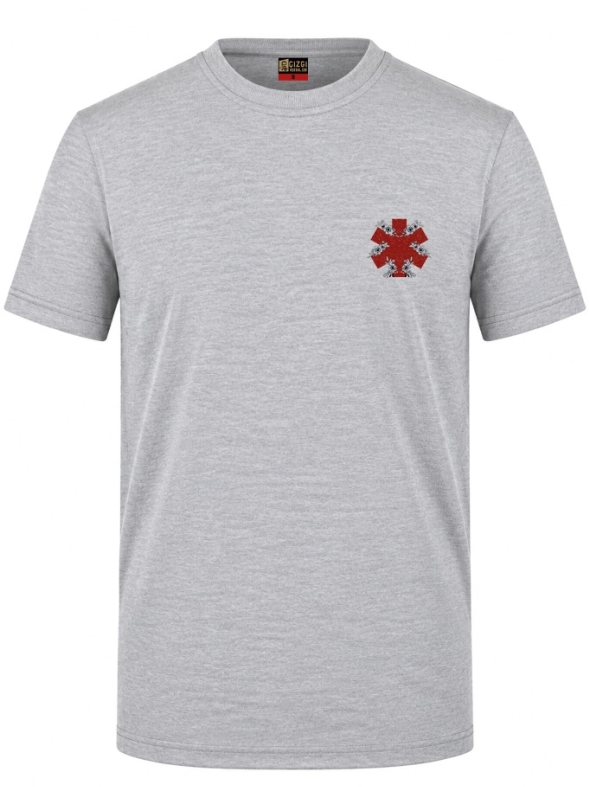 Vintage Emergency Service Printed Short Sleeve Grey Melange T-Shirt (100% Cotton Jersey Fabric)