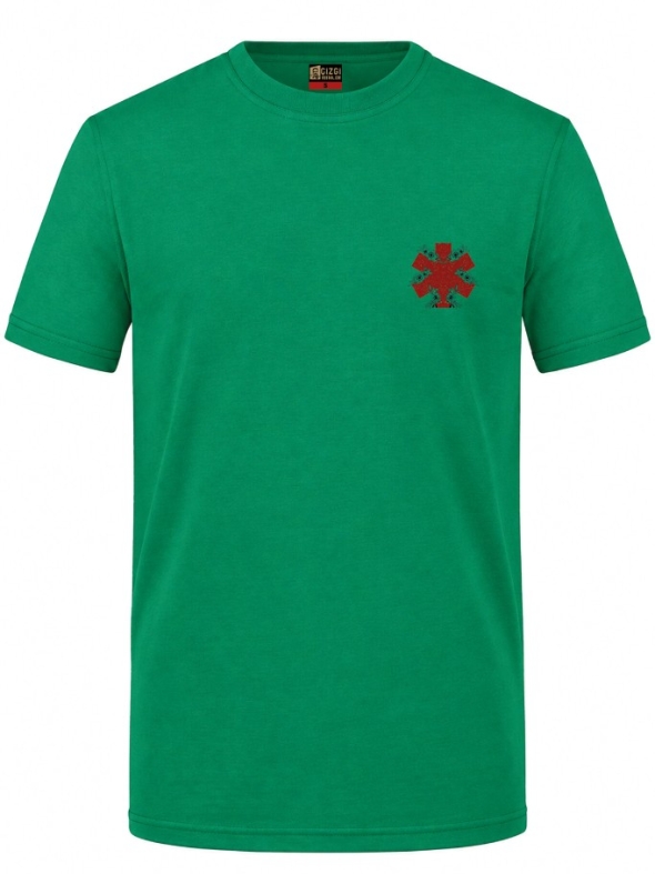 Vintage Emergency Service Printed Short Sleeve Brazil Green T-Shirt (100% Cotton Jersey Fabric)