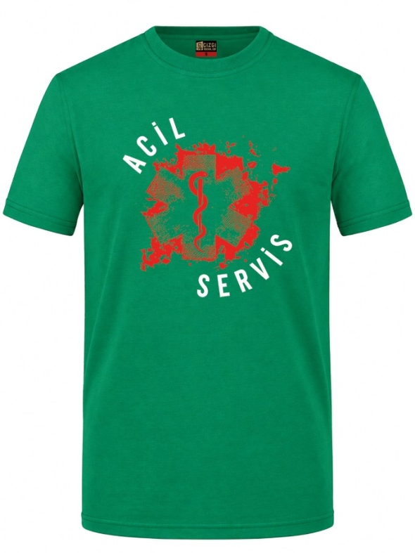 Paramedic Style Emergency Service Printed Short Sleeve Brazil Green T-Shirt (100% Cotton Jersey Fabric)
