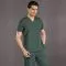 Hunter Green Classic Surgical Collar Scrubs Suit (Thin Fabric)