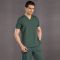 Hunter Green Classic Surgical Collar Scrubs Suit (Thin Fabric)
