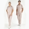 Cream Polo Neck Doctor Nurse Medical Scrubs Set Luxury Lycra Fabric