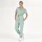 Mint Yeşili Retro Kadın Doktor Hemşire Medikal Scrubs Takım Lüks Likralı Kumaş