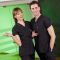 Black Dr. Greys Doctor Nurse Medical Scrubs Set Poly‑cotton blend fabric
