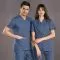 Petrol Blue Classic Surgical Collar Scrubs Suit (Thin Fabric)