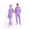 Lila Dr. Greys Doktor Hemşire Medikal Scrubs Takım Lüks Likralı Kumaş