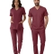 Biking Red Dr. Greys Doktor Hemşire Medikal Scrubs Takım Lüks Likralı Kumaş
