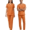 Orange Ochre Dr. Greys Doktor Hemşire Medikal Scrubs Takım Lüks Likralı Kumaş