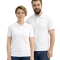 Beyaz Polo Yaka Kısa Kol İş Tişörtü Penye Lacoste Kumaş
