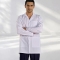 White Classic Collar Men's Lab Coat Alpaca Fabric