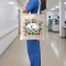 Botanical Nurse Print Tote Bag, Medium Size - Cream